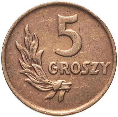 купить Польша 5 грошей (groszy) 1949 (бронза)