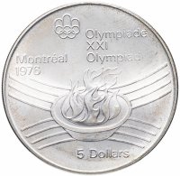 купить Канада 5 долларов (dollars) 1976 "XXI летние Олимпийские Игры, Монреаль 1976 - Олимпийский огонь"