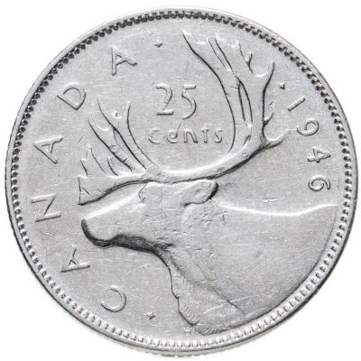 купить Канада 25 центов (cents) 1946