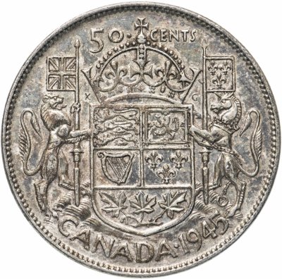 купить Канада 50 центов (cents) 1945