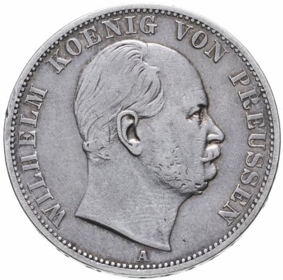 купить Германия, Пруссия 1 талер 1866 "А" с портретом Вильгельма I