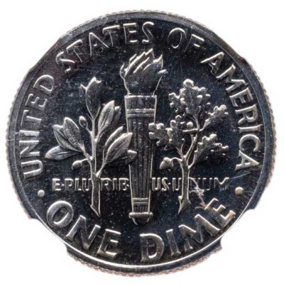 купить США 10 центов (дайм, one dime) 1971 S Proof Roosevelt Dime (Рузвельт) знак монетного двора "S" - Сан-Франциско в слабе DNC PF69