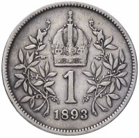 Купить Австро-Венгрия 1 крона 1893 (монета для Австрии)