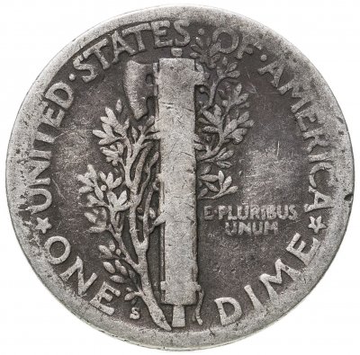 купить США 10 центов (дайм, one dime) 1924 Mercury Dime знак монетного двора: "S" - Сан-Франциско