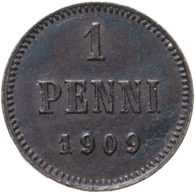 купить 1 пенни (penni) 1909, монета для Финляндии