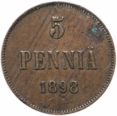 купить 5 пенни 1898, монета для Финляндии
