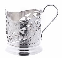 купить Подстаканник с прорезным растительным декором, серебро 875 пр., СССР, 1960-1980 гг.