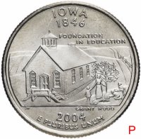 купить США 1/4 доллара (квотер, 25 центов) 2004 P "Штат Айова"
