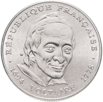 купить Франция 5 франков (francs) 1994 "300 лет со дня рождения Вольтера"