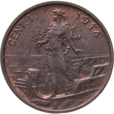купить Италия 1 чентезимо (centesimo) 1914