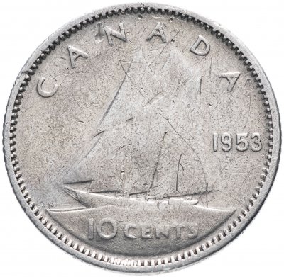 купить Канада 10 центов (cents) 1953