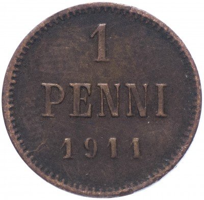 купить 1 пенни 1911, монета для Финляндии