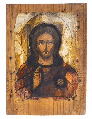 купить Икона "Спас Державный", дерево, темпера, Российская Империя, 1850-1900 гг.