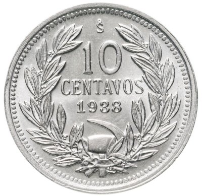 купить Чили 10 сентаво (centavos) 1938