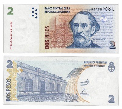 купить Аргентина 2 песо 2010 (Pick 352(6)