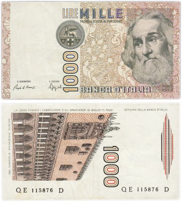 купить Италия 1000 лир 1982 года (Pick 109b)