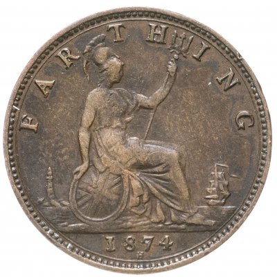 купить Великобритания 1 фартинг (farthing) 1874