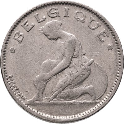 купить Бельгия 1 франк 1922 Надпись на французском - 'BELGIQUE'