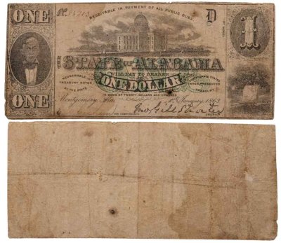 купить США Конфедеративные штаты Америки 1 долларов 1863 год Алабама