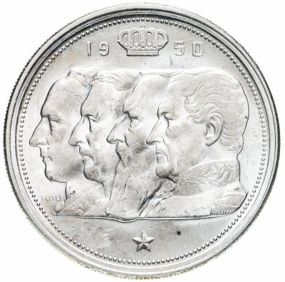 купить Бельгия 100 франков (francs) 1950 Надпись на французском - 'BELGIQUE' Монетное отношение аверс/реверс (180°)