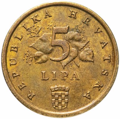купить Хорватия 5 лип (lipa) 1993-2019 надпись на хорватском, случайная дата