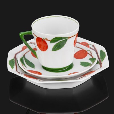 купить Чайной трио "Слива", фарфор, роспись, Германия, 1900-1930 гг.