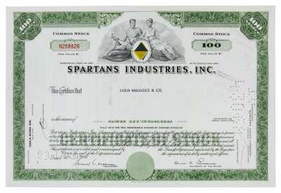 купить Акция США SPARTANS INDUSTRIES, INC. 1968-1970 гг.