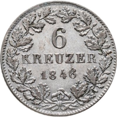 купить Германия, Вюртемберг 6 крейцеров 1846