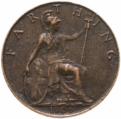 купить Великобритания 1 фартинг (farthing) 1906