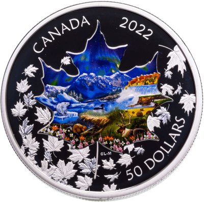 купить Канада 50 долларов 2022 Proof "Канадский коллаж" в футляре с сертификатом