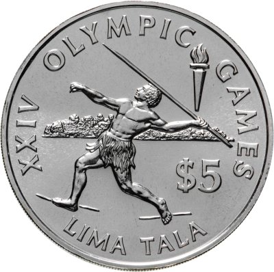 купить Токелау 5 тала 1988 "Олимпийские игры - Копье"