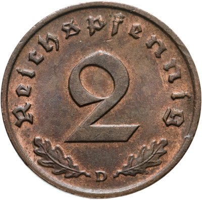 купить Германия (Третий Рейх) 2 рейхспфеннига "D" 1939