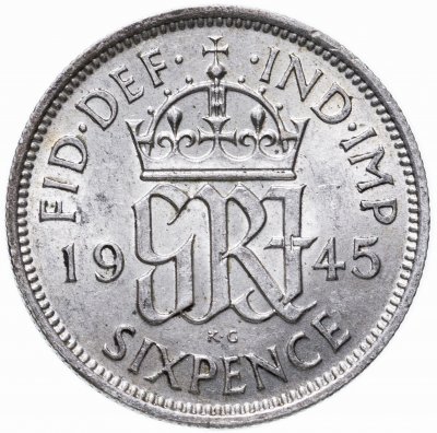 купить Великобритания 6 пенсов (pence) 1945