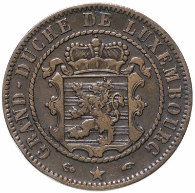 купить Люксембург, 10 сантимов (centimes) 1855