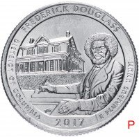 купить США 1/4 доллара (25 центов, квотер) 2017 P — "Национальный исторический памятник - дом Фредерика Дугласа" (37-й парк)