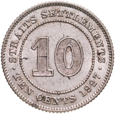 купить Стрейтс Сетлментс 10 центов (cents) 1927