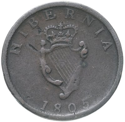 купить Ирландия 1/2 пенни 1805