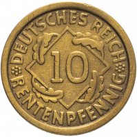 купить Германия 10 рентенпфеннигов (rentenpfennig) 1924, монетный двор случайный