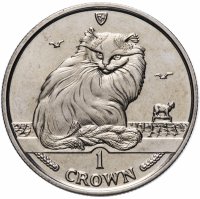 купить Остров Мэн 1 крона (crown) 1995 "Кошки - Турецкая ангора"