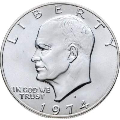 купить США 1 доллар 1974 S доллар Эйзенхауэра (Лунный доллар) серебро, знак монетного двора "S" - Сан-Франциско