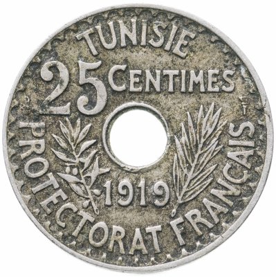 купить Тунис 25 сантимов (centimes) 1919
