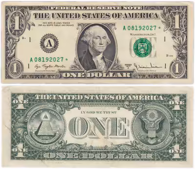 купить США 1 доллар 1977А года (Pick 462) * замещенка А-Бостон