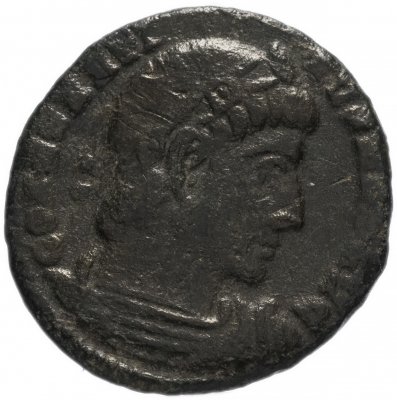 купить Римская Империя Констанций II 324–361 гг фоллис (реверс: два воина стоят лицом друг к другу, между ними два штандарта)