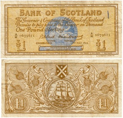 купить Шотландия 1 фунт 1965 (Pick 102b) Bank of Scotland