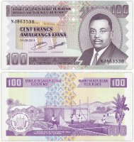 Купить Бурунди 100 франков 2011 (Pick 44b)