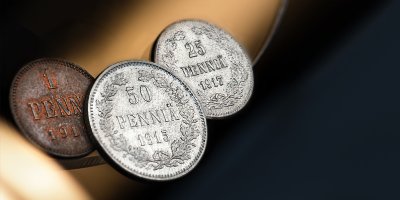 купить Набор из 3-х регулярных монет 1, 25 и 50 пенни 1894-1917 для Финляндского княжества