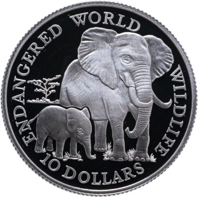 купить Острова Кука 10 долларов (dollars) 1990 Вымирающие виды - Слон