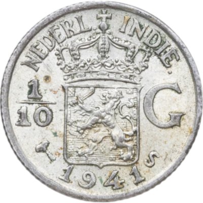 купить Голландская Ост-Индия 1/10 гульдена (gulden) 1941, знак монетного двора: "S" - Сан-Франциско