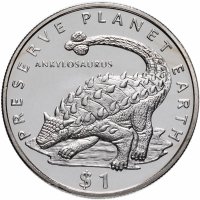 купить Эритрея 1 доллар (dollar) 1993 " Берегите планету Земля - Динозавр Анкилозавр"
