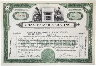 купить Акция США Chas pfizer. & Co. Inc. 1954- 1956 гг.